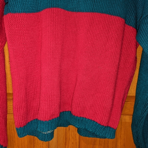 Vintage SKY wear Pink Blue Floral Flower Embellished Women size M Sweater - Picture 10 of 11